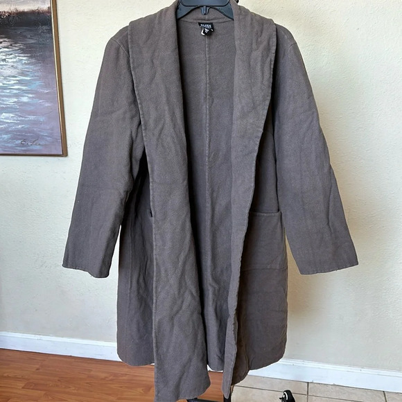 Eileen fisher Wool Cashmere blend open coat cardigan size L petite - Picture 1 of 8